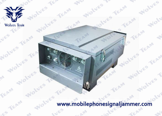 Alto potere Celluar Signal Jammer CDMA GSM 4G 5G WIFI Bluetooth Alloggiamento in metallo Buon sistema di raffreddamento