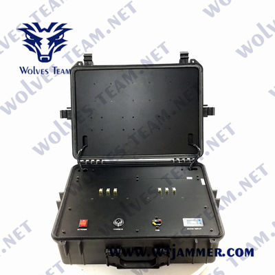 rimescolatore del fuco di WIFI 2.4G 5.8G GPS delle emittenti di disturbo del fuco del Uav della valigia 25W anti