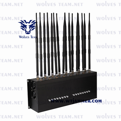 Bande 3G 4G 5G dell'emittente di disturbo 16 del telefono di GPS Lojack 160w 100m GSM per la sala riunioni