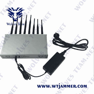 emittente di disturbo CDMA GSM 50W del segnale di 3G 4G 5G WiFi Lojack GPS con l'adattatore di CA