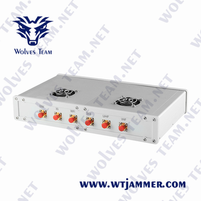 emittente di disturbo CDMA GSM 50W del segnale di 3G 4G 5G WiFi Lojack GPS con l'adattatore di CA