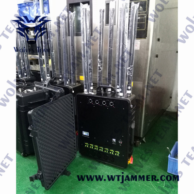 Bande portatili 1200W di frequenza ultraelevata 3G 4G 5G 12 di VHF di GPS dell'emittente di disturbo del segnale di GSM WIFI