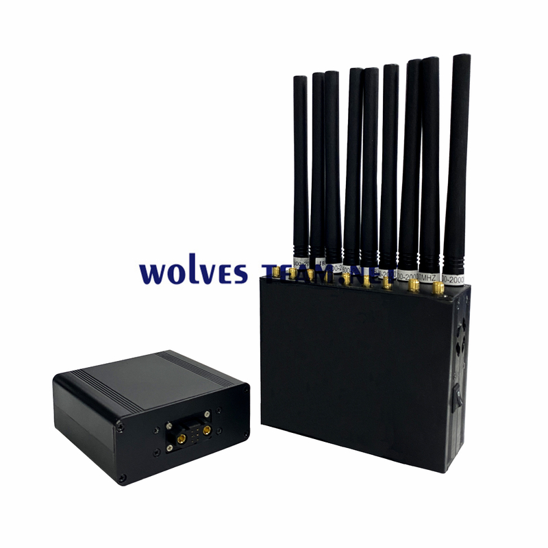 Controllo senza fili dell'emittente di disturbo rf del segnale di 16 di frequenza tenuta in mano portatile del segnale dell'emittente di disturbo di GSM CDMA 3G 4G 5G WiFi di frequenza ultraelevata di VHF camme della spia
