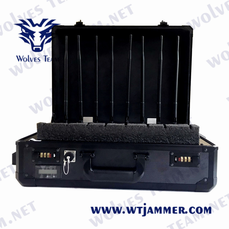 Difesa portatile rf GPS WiFi5.8g di protezione dell'emittente di disturbo VIP del segnale del fuco del UAV della valigia