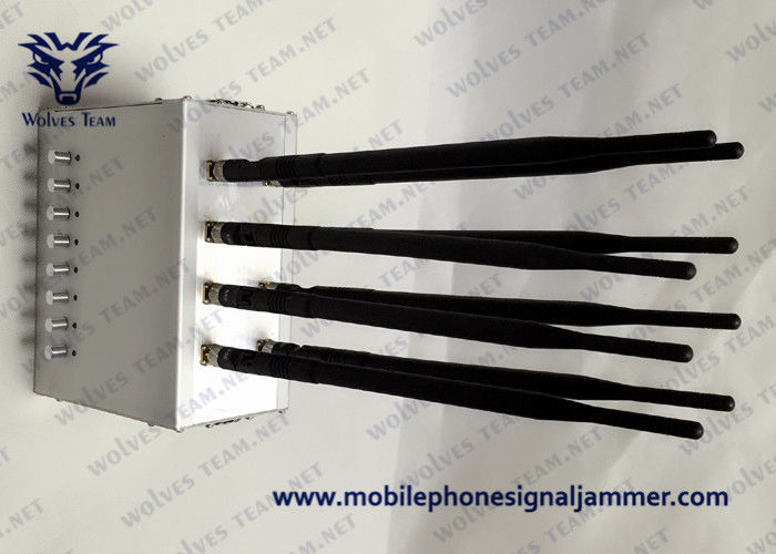 Antenna regolabile di alto potere 8 dell'emittente di disturbo del segnale del telefono cellulare che blocca l'emittente di disturbo di WiFi GPS GSM CDMA 3G 4G 5G 100 metri