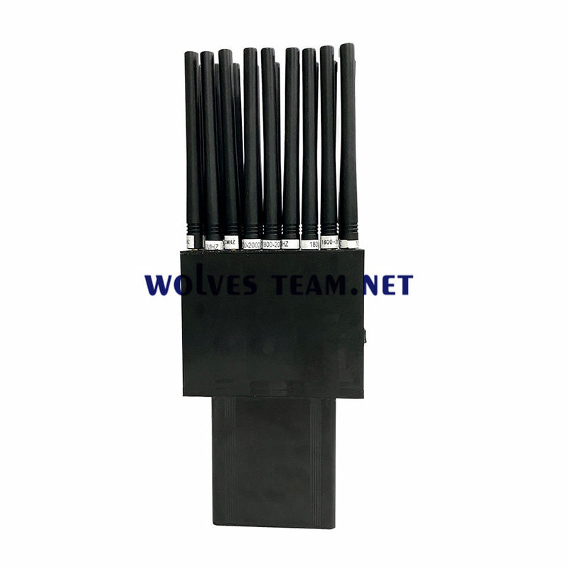 18 emittente di disturbo portatile delle bande 2G 3G 4G 5G tutta l'emittente di disturbo fino a 30M di GPS L1 L2 L5 Lojack WiFi GPS rf 315/433/868MHz