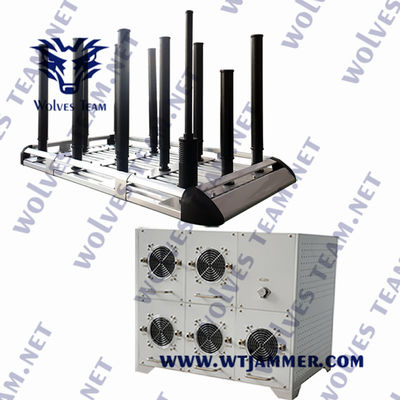 600W High VHF UHF WIFI 3G 4G 5G Power Signal Jammer con efficienza in lega di alluminio