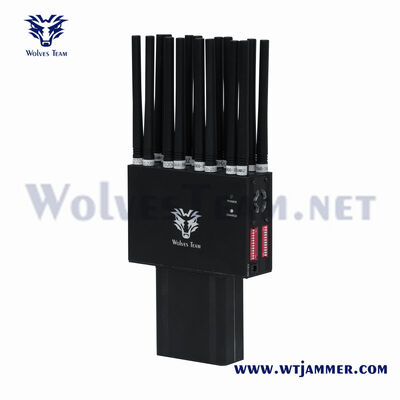 Portatile portatile 16 bande 3G 4G 5G WiFi UHF VHF GPS Lojack segnale di telefono cellulare jammer
