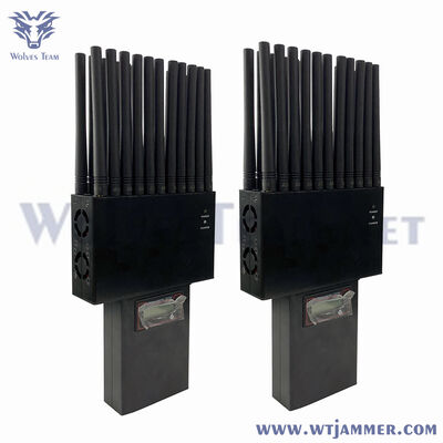 Disturbatore di segnale RF portatile da interno con antenna 22, GSM 3G 4GLTE 5G, Wifi2.4g Wifi5.8g, GPS, uhf vhf