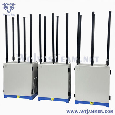 Disturbatore di segnale esterno 600W 10 bande impermeabile regolabile ad alta potenza 2G 3G 4G WiFi VHF UHF Militare Dispositivo di frequenza personalizzato