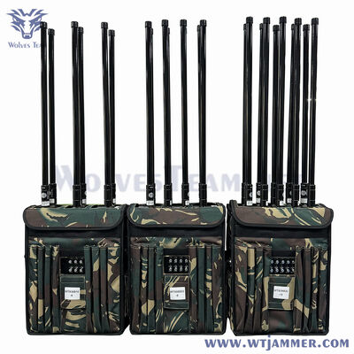 160w Rf Power Backpack Signal Jammer Tutti i segnali del telefono cellulare Jammer con 5dBi Antenna omnidirezionale esterna che garantisce una vasta copertura