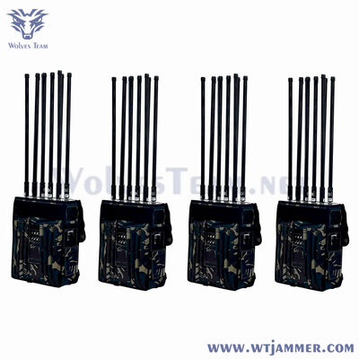12 bande Total working bands backpack signal jammer con 5dBi esterna omnidirezionale tipo di antenna che fornisce disturbo del segnale
