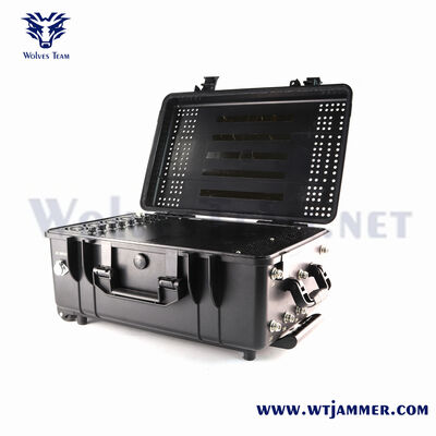 8 Bands 1000W High Power Trolley Case Signal Jammer Full Band 25-6000MHz for VIP Convoy & Site Security