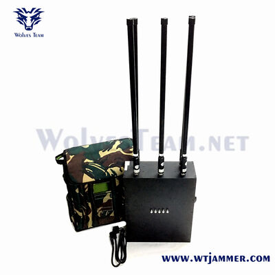 Acque resistenti e portatili 90W High Power Anti-Drone Backpack Jammer con 5 bande GPS Wi-Fi 5.8G