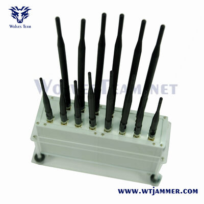 Jammer da tavolo con 14 antenne, potente blocco del segnale del telefono cellulare WiFi, portata di 50 metri
