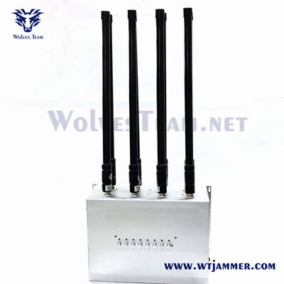 Silver 80W 5G Jammer Tutti i segnali del telefono cellulare Jammer con alimentazione integrata