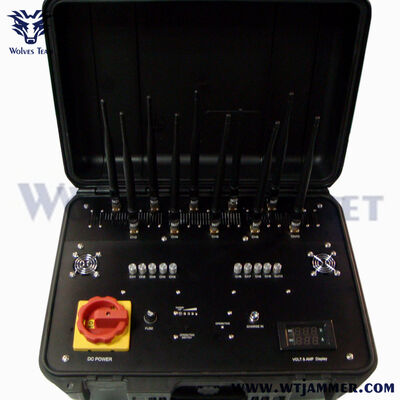 350W High Power Drone Jammer, Rackmount IP65 impermeabile con ventilatore di raffreddamento e caster