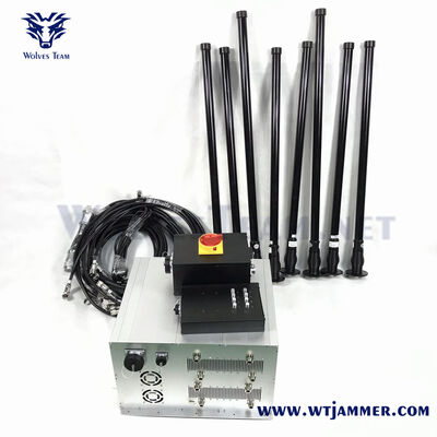400W 8 Canali Jammer di Segnale Veicolare con Frequenza Personalizzata da 600MHz a 5800MHz per Protezione droni