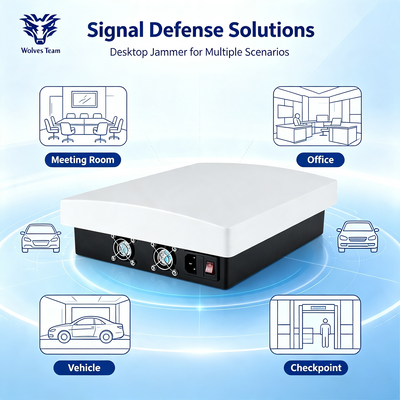 Disturbatore di segnale da scrivania da 60W a 12 bande con antenna omnidirezionale per blocco RF completo