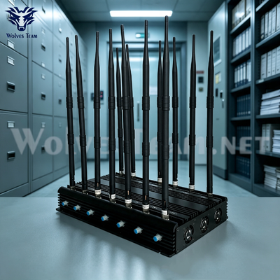 14-Antenna Jammer Regolabile ad Alta Potenza per 3G 4G 5G WiFi UHF VHF GPS Lojack e Controllo Remoto per Intelligence di Sicurezza Nazionale