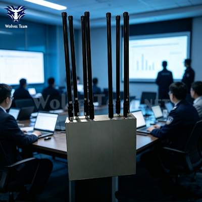 Bloccante di segnale wireless a banda intera con 8 antenne regolabili, anti-intercettazione per conferenze ufficiali sicure e dispiegamento sul campo delle forze dell'ordine