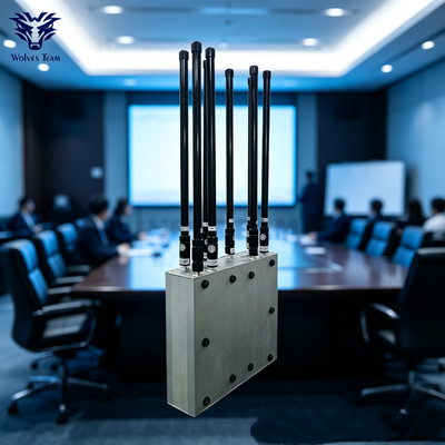 Bloccante del segnale wireless a banda completa 8 Antenne regolabili Dispositivo anti-ascolto per riunioni di sicurezza del governo e missioni temporanee in loco delle forze dell'ordine