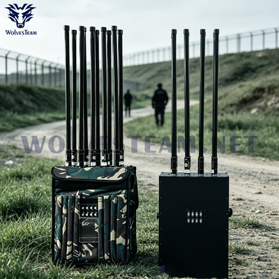 Manpack Signal Jammer con batteria integrata Regolabile Distanza di interferenza da 50 a 300 metri Per operazioni di sicurezza di frontiera e di frontiera