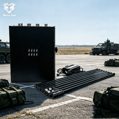 Disturbatore di segnale wireless portatile da 300 metri a 8 bande da 160 W con antenne omnidirezionali e batteria ricaricabile integrata per missioni tattiche delle forze dell'ordine e militari