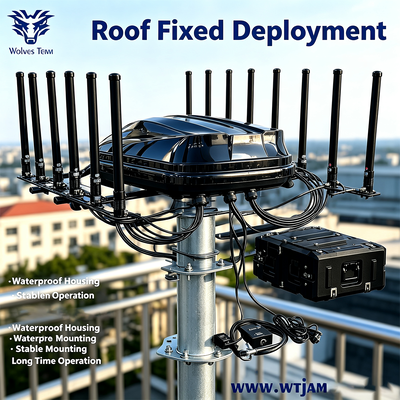 1400W 14-Band 5G e GPS L1 L5 Bloccante fisso di interferenza idraulica all'aperto Wi-Fi cellulare UHF VHF
