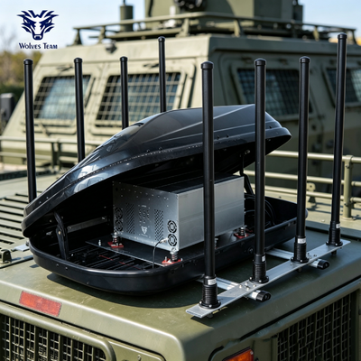 Disturbatore anti-drone montato su veicolo 400W 8 bande bloccante segnale UAV esterno sistema mobile anti-UAV
