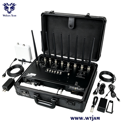 100W 10-Canali Jammer RF Portatile con Copertura da 30-100 Metri per CDMA GSM DCS 3G 4G LTE 5G NR WiFi