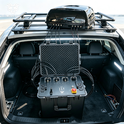 Bloccante di segnale per veicoli da 700W con antenna omnidirezionale a montaggio sul tetto, a prova di esplosione e impermeabile, con raggio d'azione di 2000 km