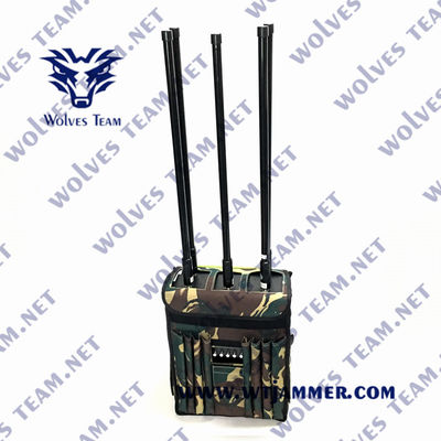 Zaino per il blocco del segnale del telefono cellulare 90W GPS WIFI 5.8G Drone Signal Jammer
