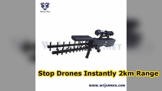 Pistola di contromisura UAV 30W 100‑240VAC Dispositivo di soppressione RF portatile per anti drone e informazioni riservate